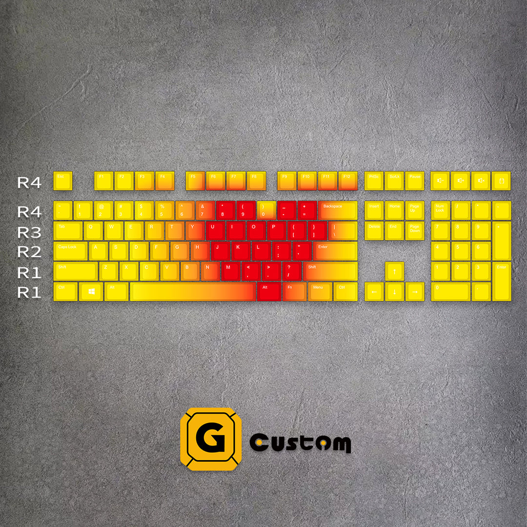 100% Blazing Dawn PBT Keycaps ( ANSI )