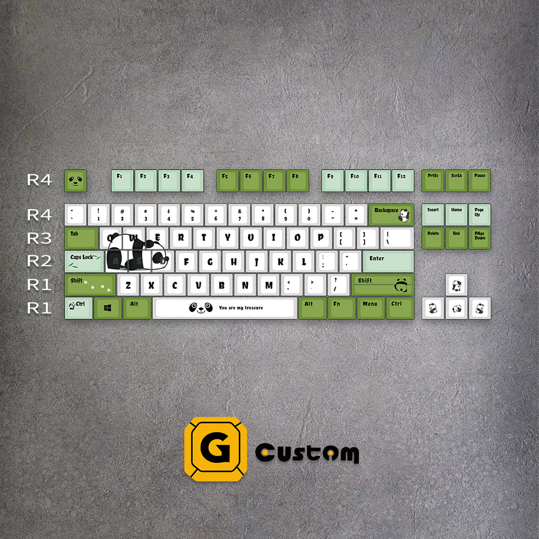 80% Panda PBT Keycaps ( ANSI )
