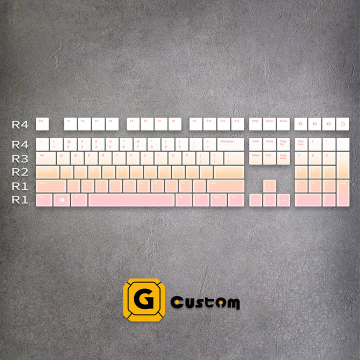 100% Sunset Gradient PBT Keycaps ( ANSI )