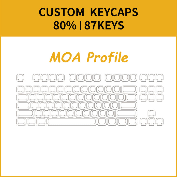 80% Custom PBT Keycap Set ( ANSI | MOA Profile )