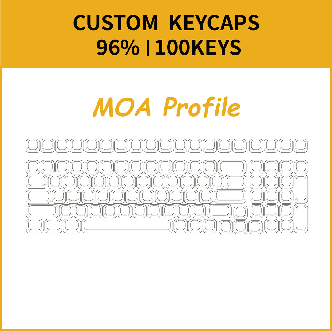 96% Custom PBT Keycap Set ( ANSI | MOA Profile )