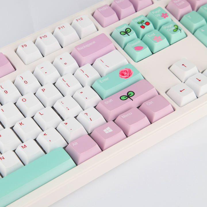 100% Flower PBT Keycaps ( ANSI )