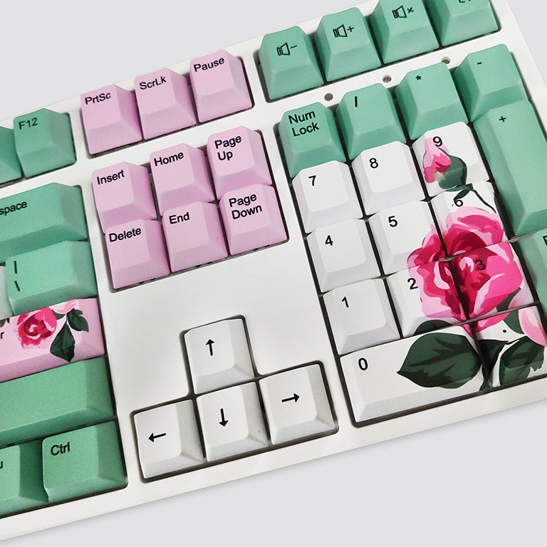 Enhance Your Desk with Elegance: The Custom 108-Key Flower Mechanical Keyboard