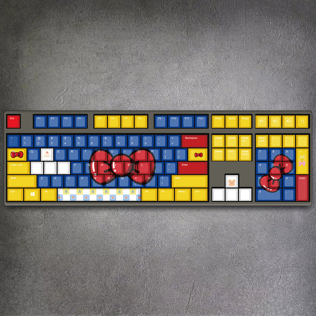 100% Red Bow Cartoon Mechanical Keyboard ( ANSI )