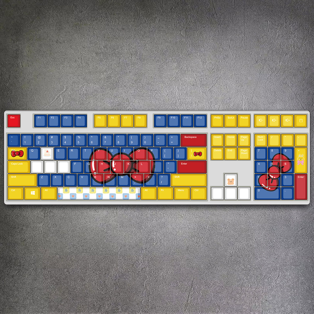 100% Red Bow Cartoon Mechanical Keyboard ( ANSI )