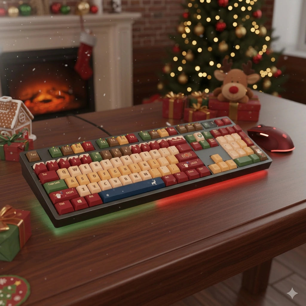 100% Christmas PBT Keycaps ( ANSI )