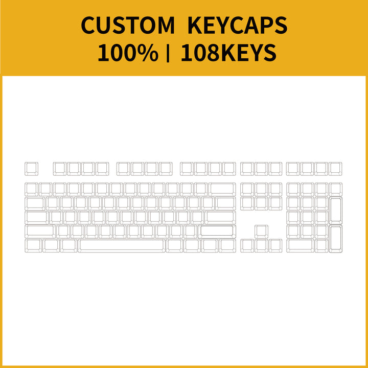 100% Custom  Keycaps Set ( ANSI )