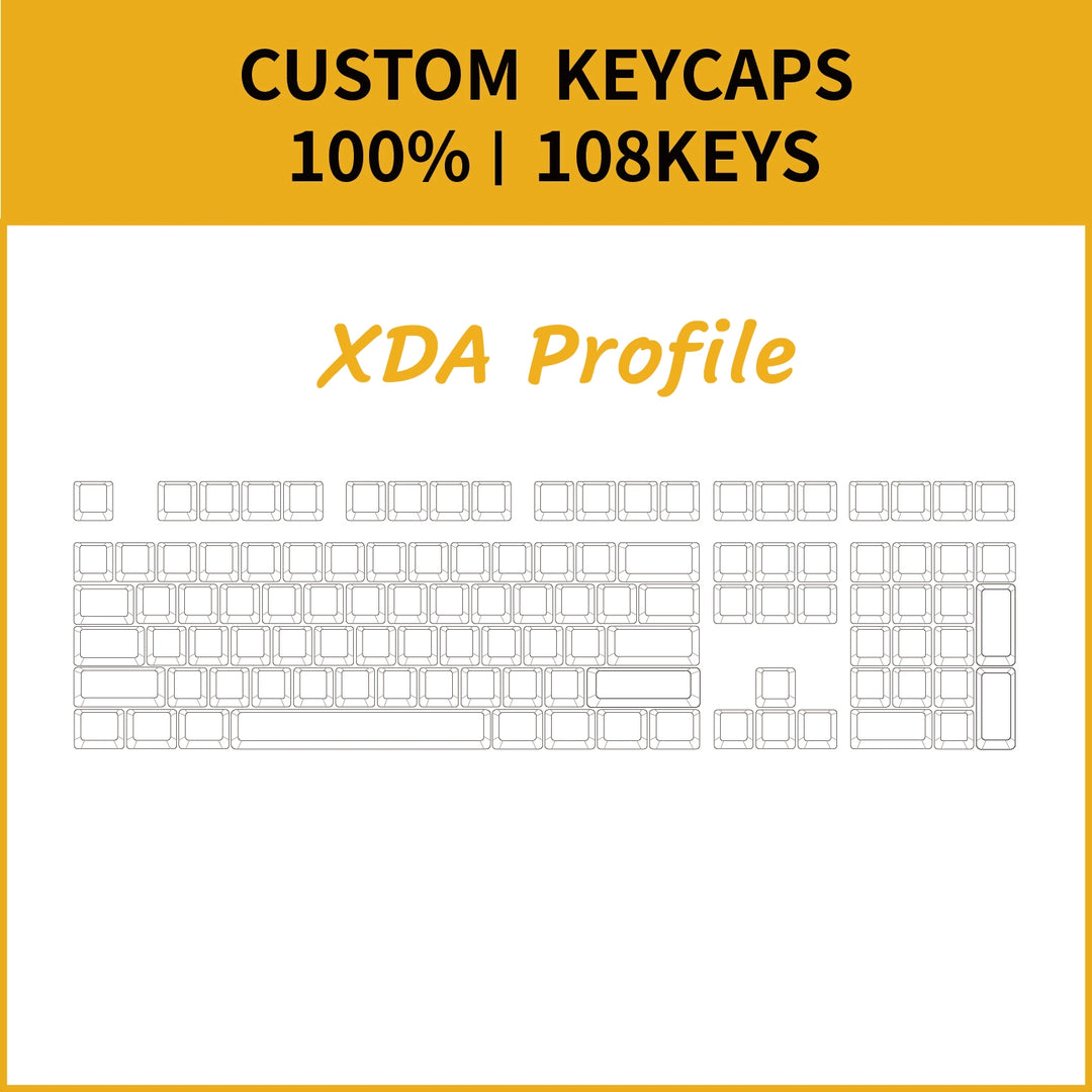 100% Custom Keycaps Set ( ANSI | XDA profile | 108KEYS )