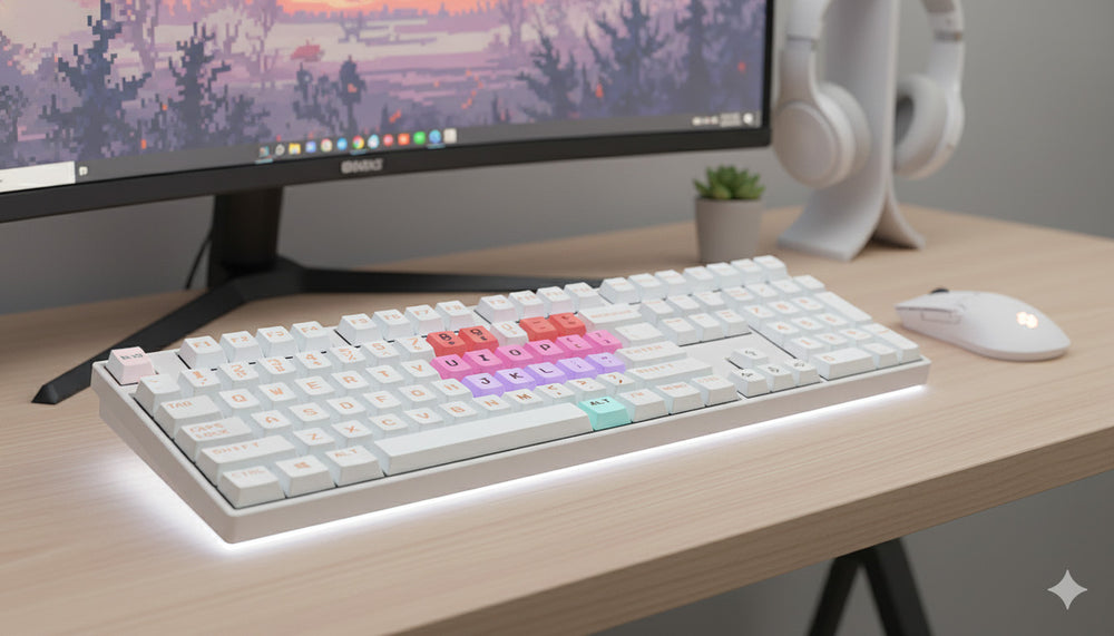 Cute Heart keyboard keycap detail – dye-sub, MOA profile