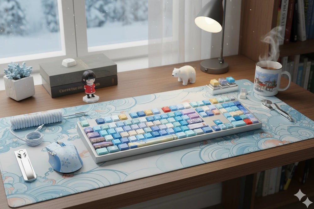 Frozen keyboard keycap detail – dye-sub, MOA profile