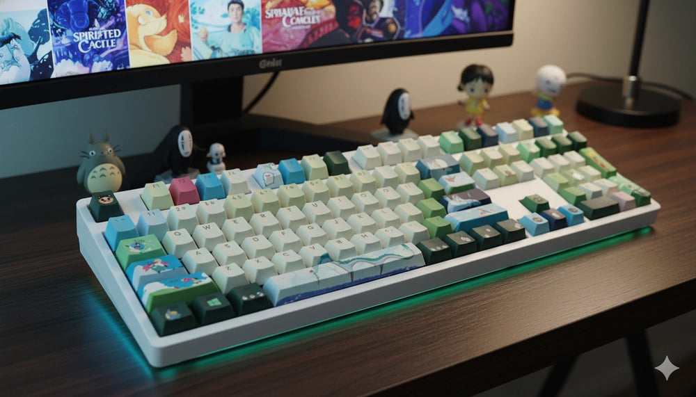 Ghibli keycap close-up – dye-sub legends, MOA profile