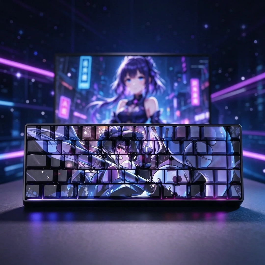 65% Hu Tao Genshin Impact Mechanical Keyboard ( ANSI )