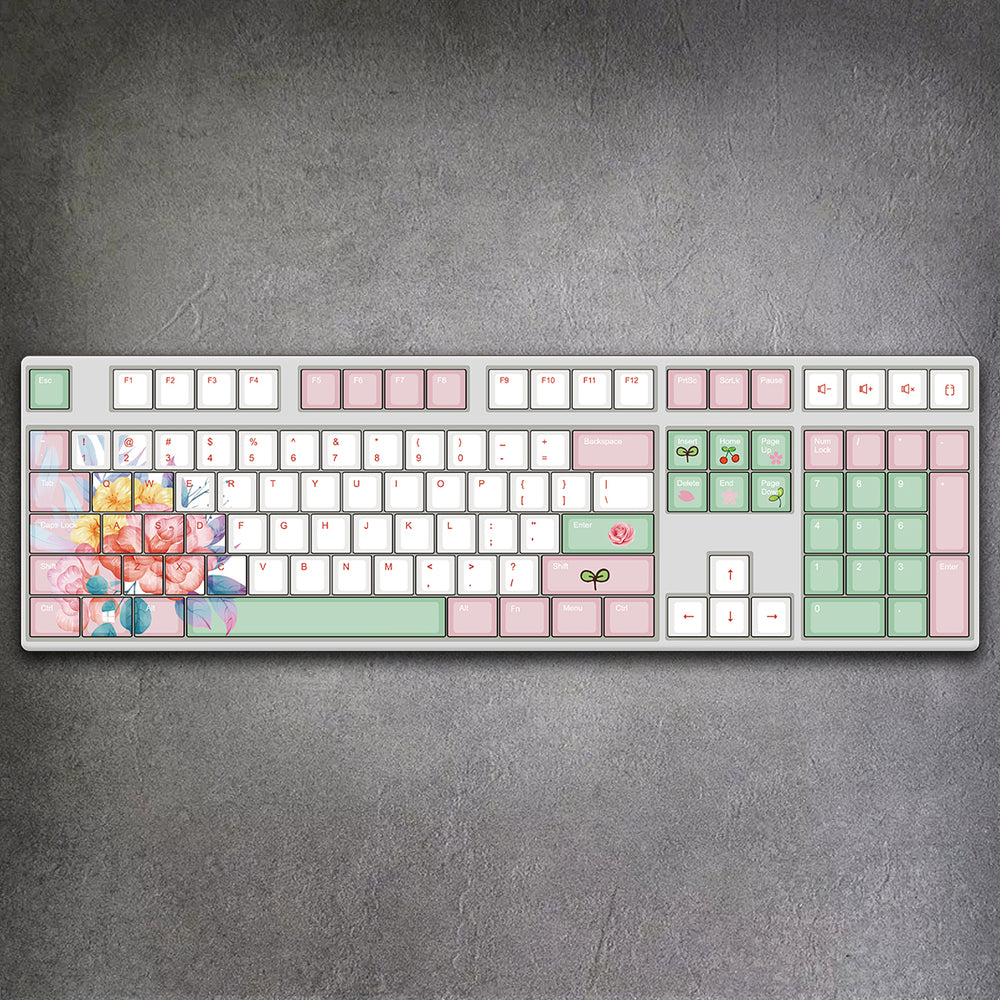 100% Flower Mechanical Keyboard ( ANSI ) White Case