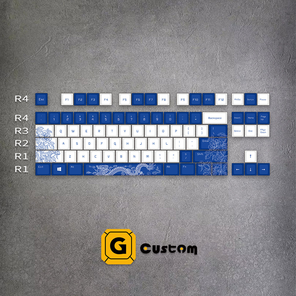 Porcelain keyboard keycap detail – dye-sub, MOA profile
