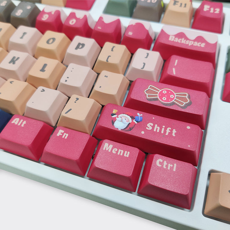 100% Christmas PBT Keycaps ( ANSI )