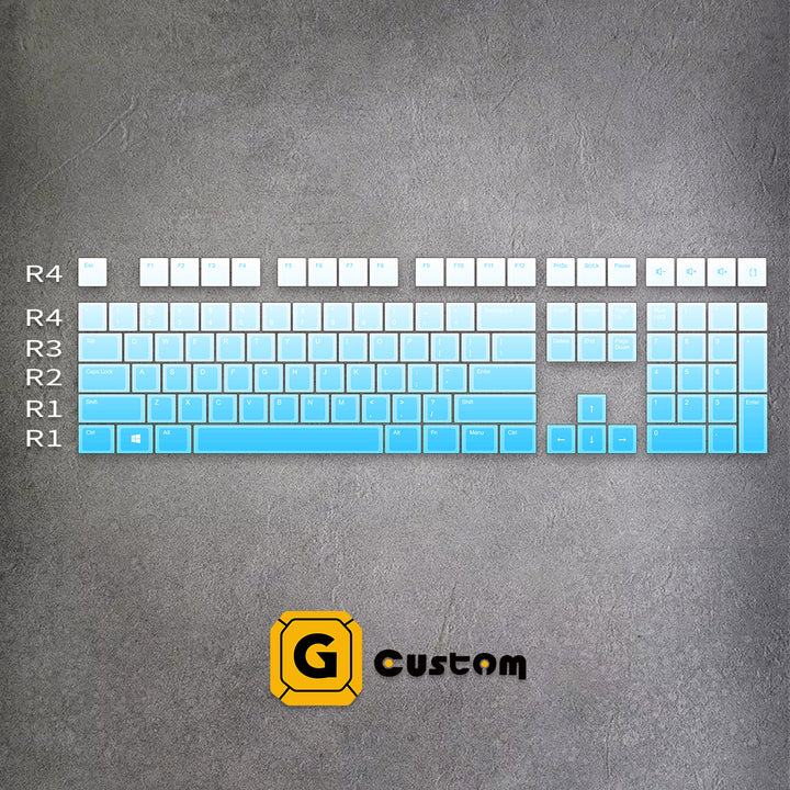 100% Sky Blue Gradient PBT Keycaps ( ANSI )