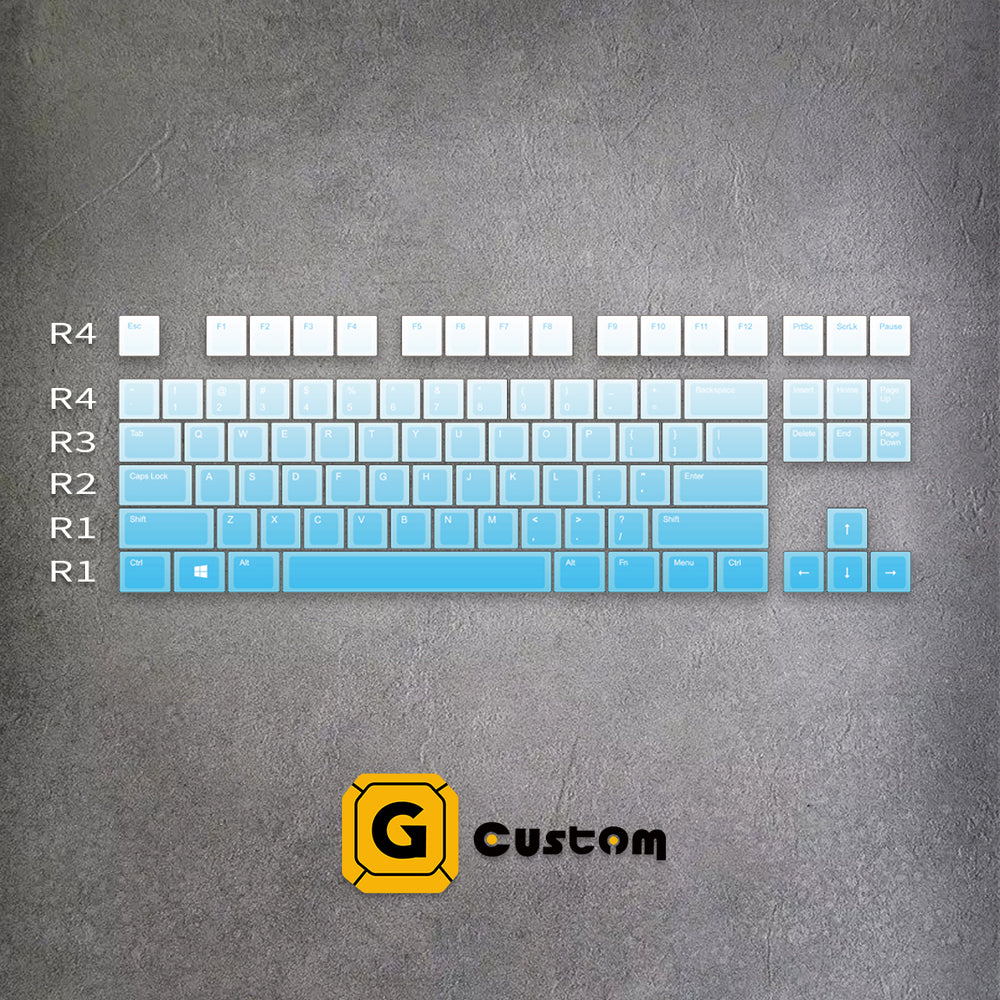 Sky Blue Gradient keyboard keycap detail – dye-sub, MOA profile