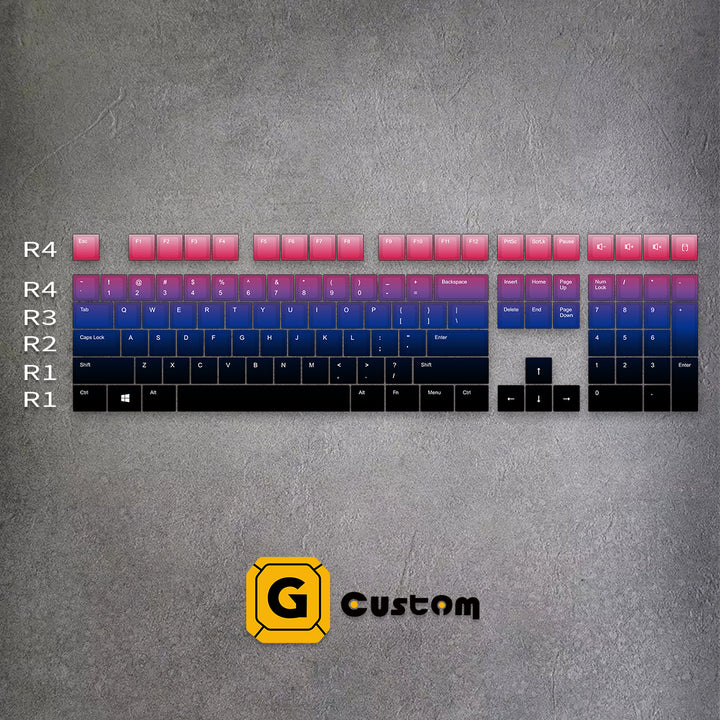 100% Purple Gradient PBT Keycaps ( ANSI )