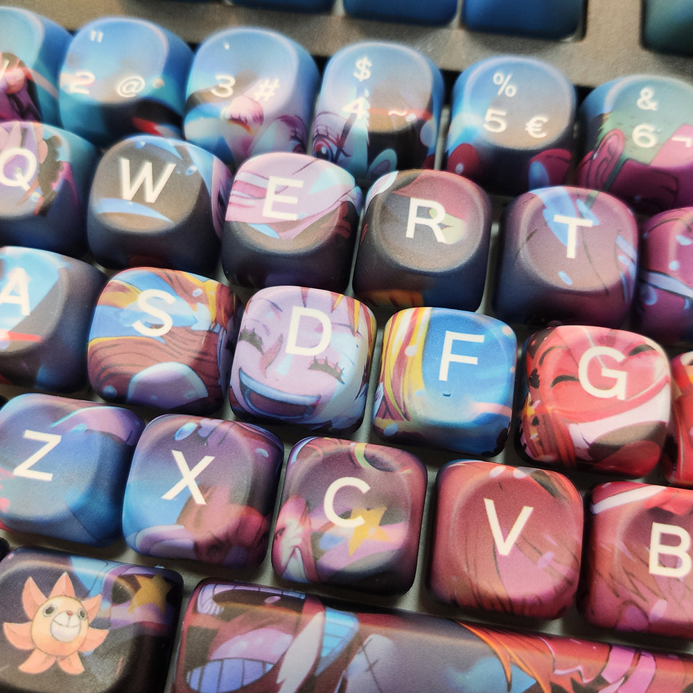 Keys keycap close-up – dye-sub legends, MOA profile