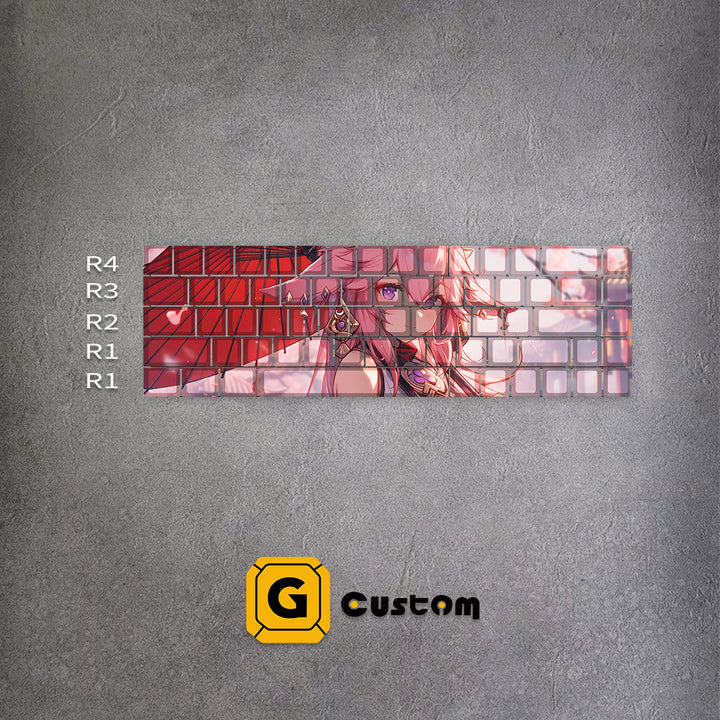 Yae Miko Genshin Impact custom keycaps – 65% ANSI, MOA profile