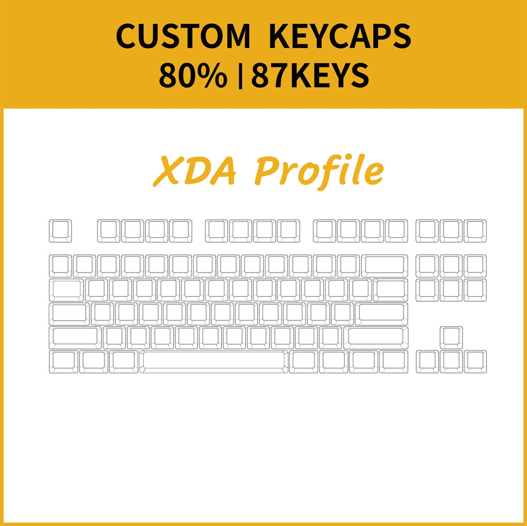 80% Custom Keycaps Set ( ANSI | XDA profile | 87KEYS )