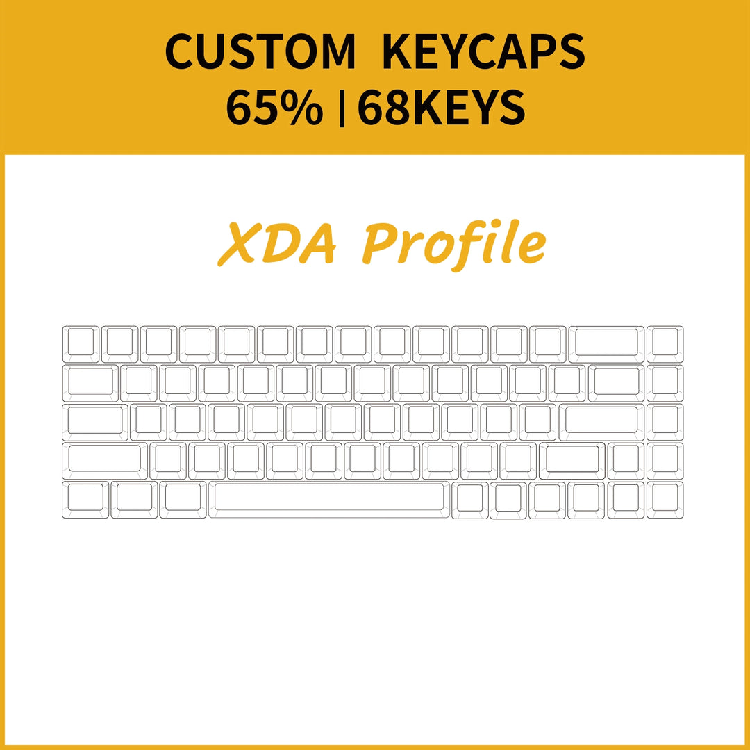65% Custom Keycaps Set ( ANSI | XDA profile | 68KEYS )