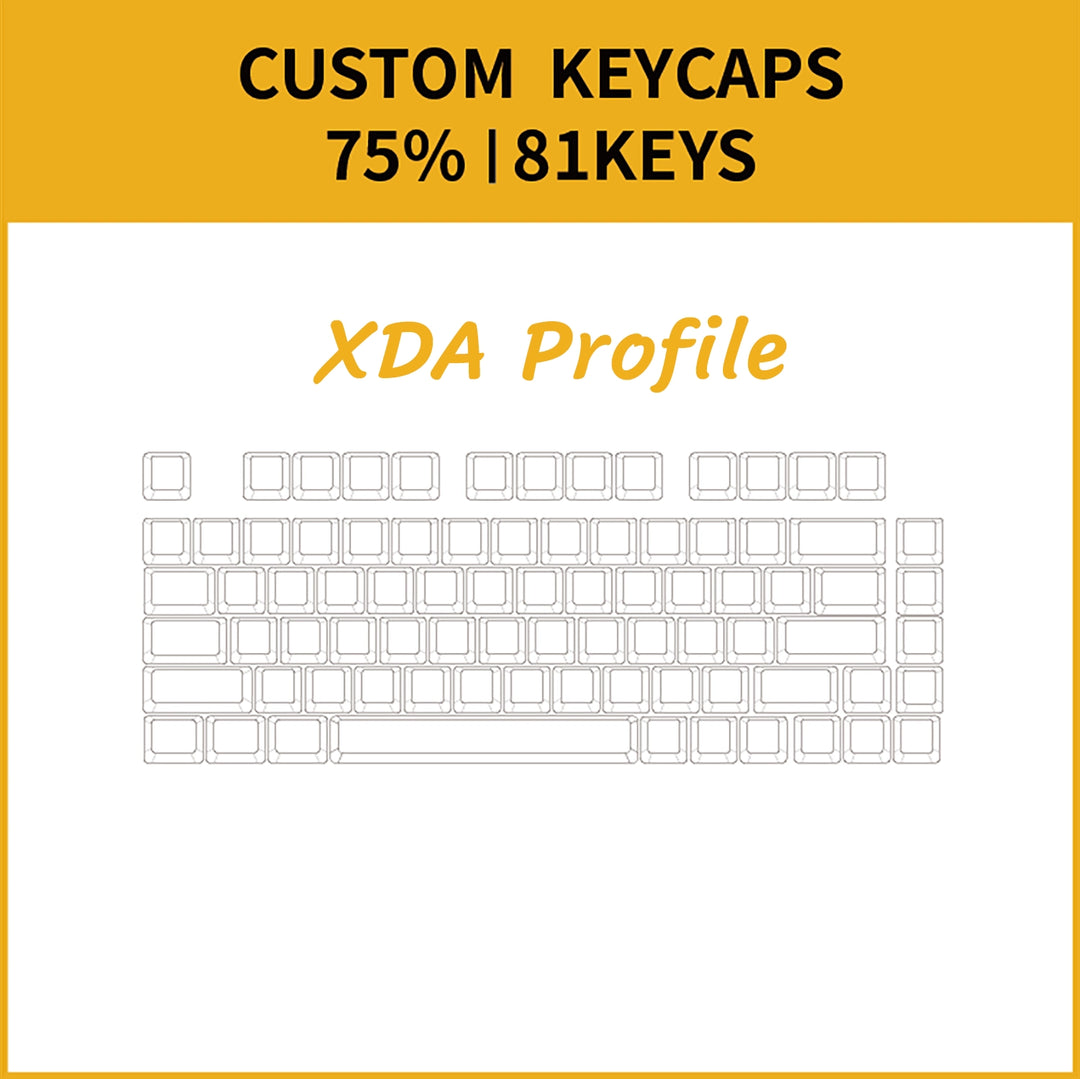 75% Custom Keycaps Set ( ANSI | XDA profile | 81KEYS )