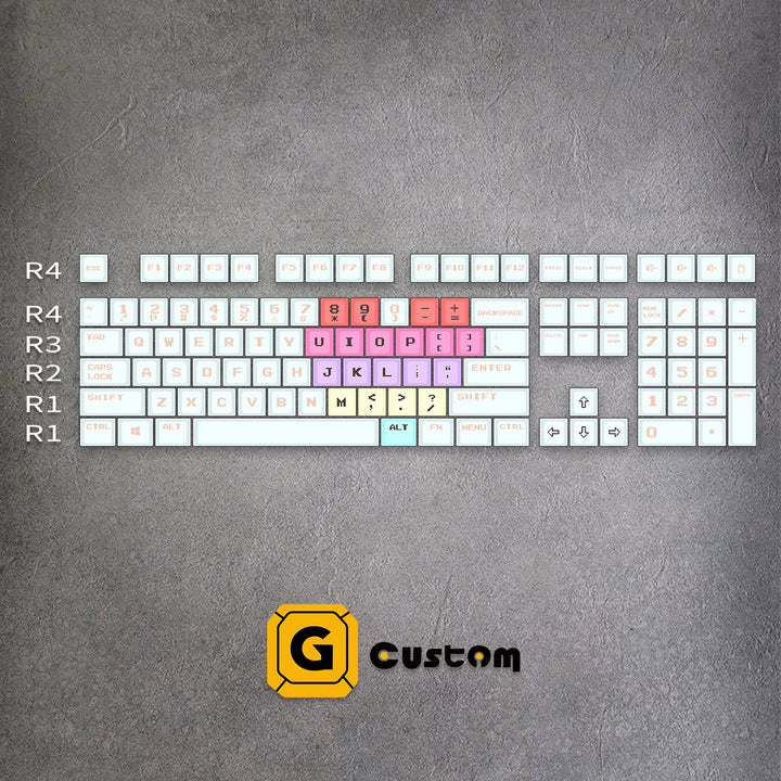 100% Cute Heart PBT Keycaps ( ANSI )