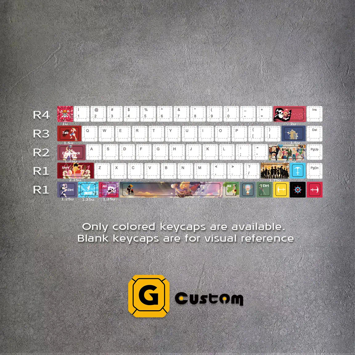 One Piece Anime Function Keycaps (19 keys) | GimsunCustom keyboard ...