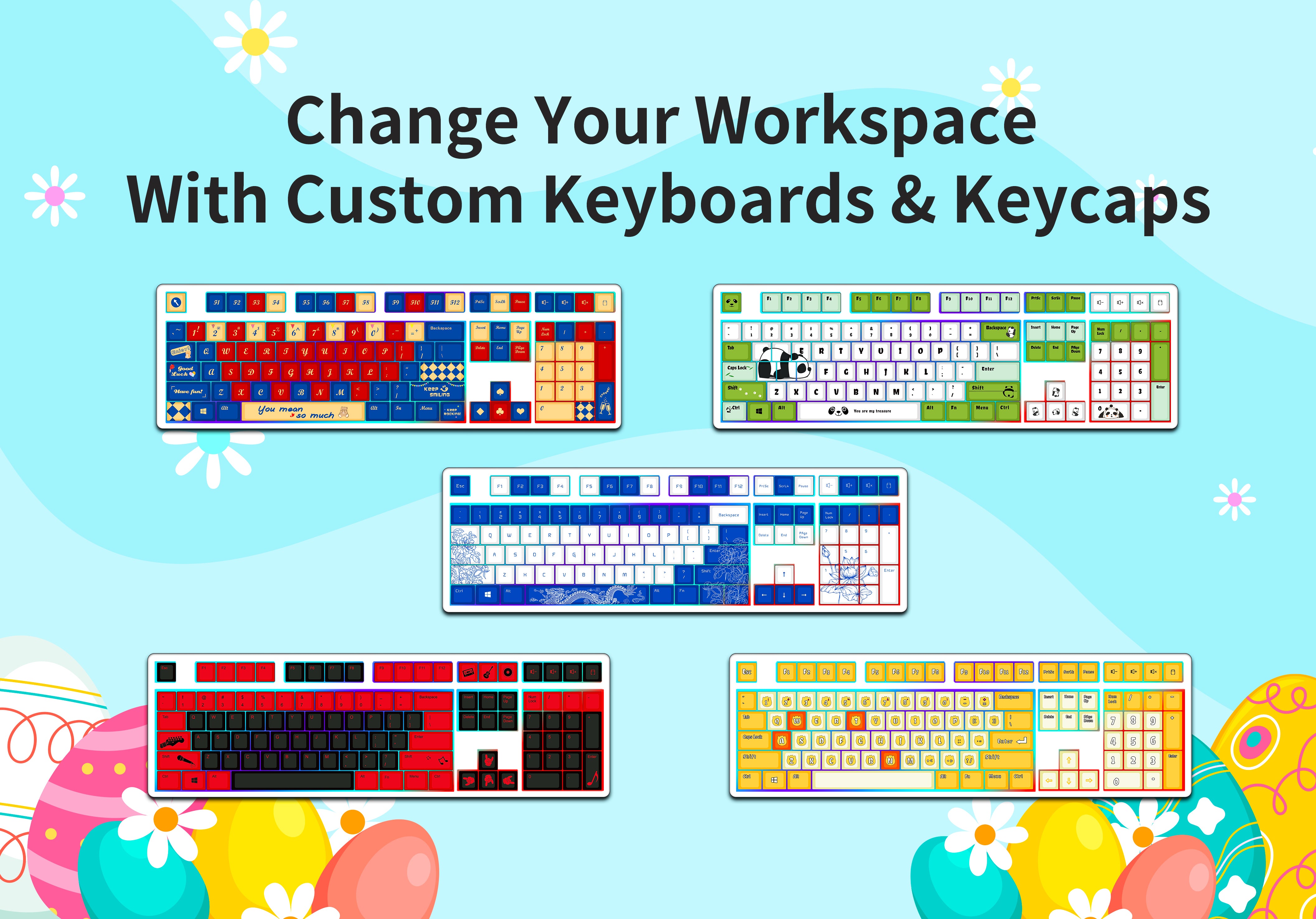 change your workspace with custom keyboards & keycaps