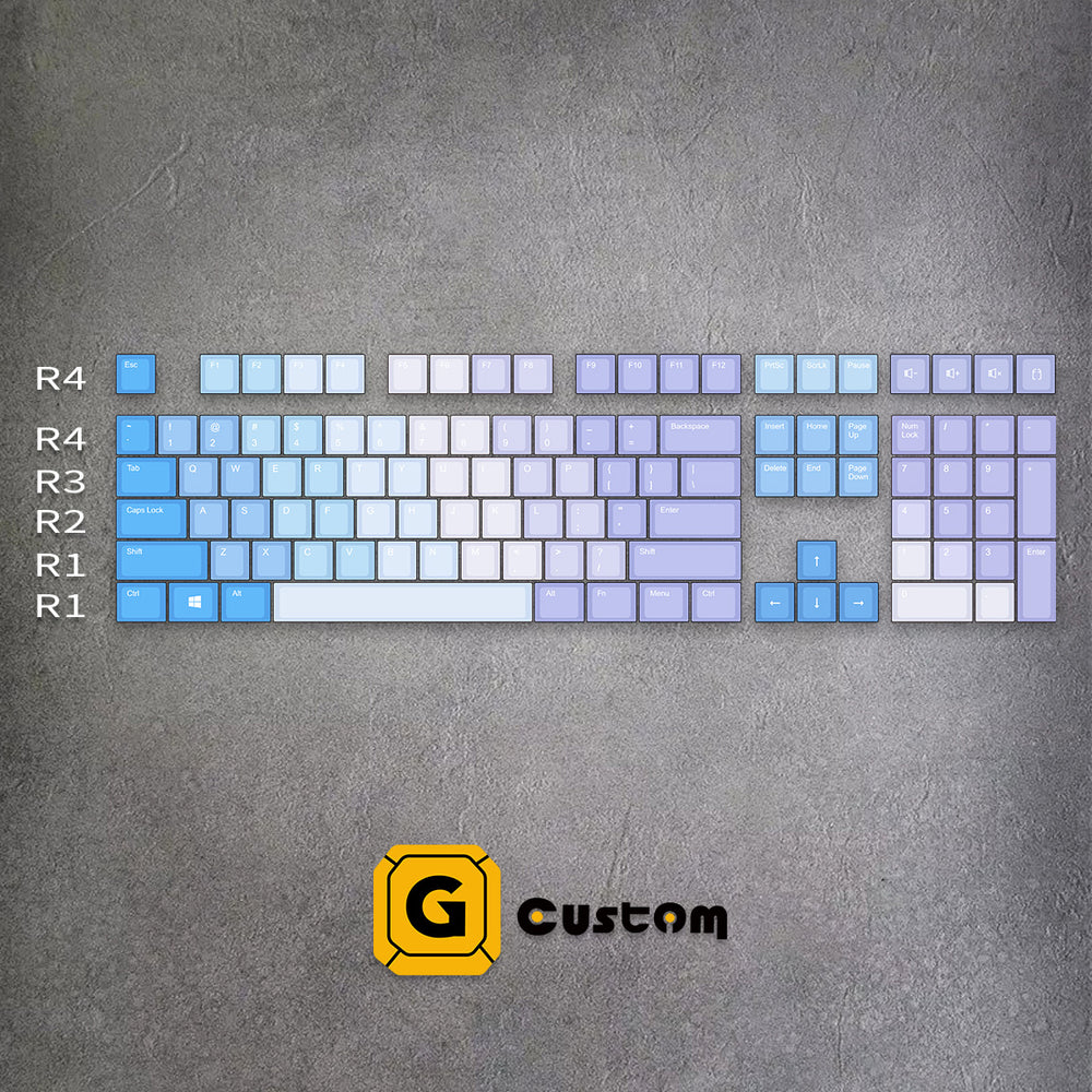 Starlight Melody Gradient keyboard keycap detail – dye-sub, MOA profile