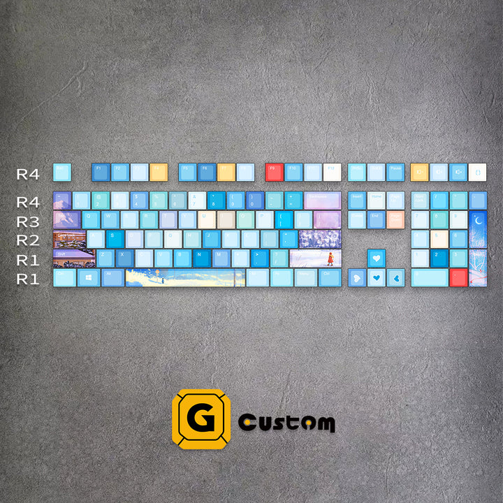 100% Frozen PBT Keycaps ( ANSI )