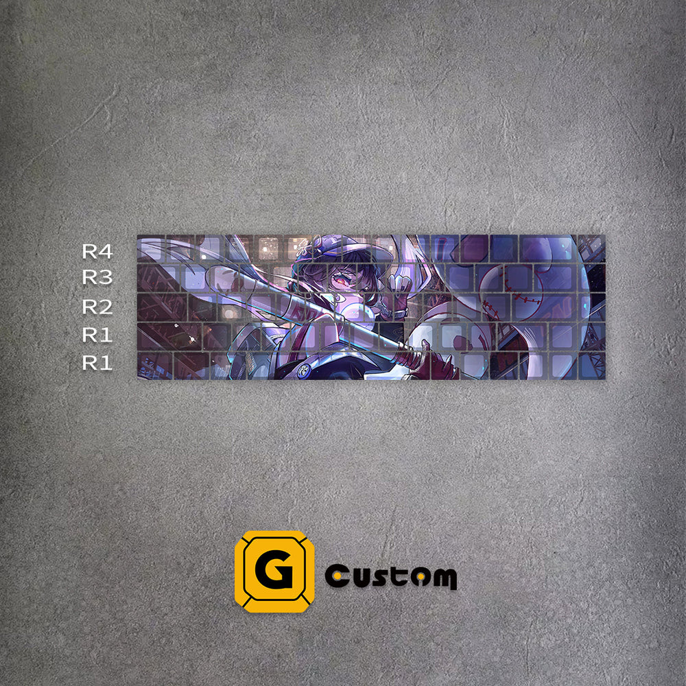 Hu Tao Genshin Impact keyboard keycap detail – dye-sub, MOA profile