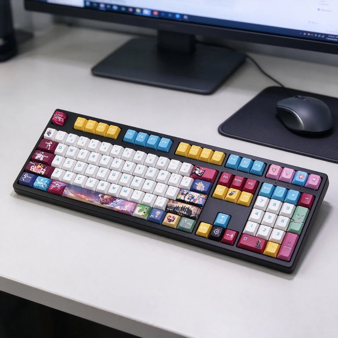 100% ONE PIECE Style Anime PBT Keycaps ( ANSI )