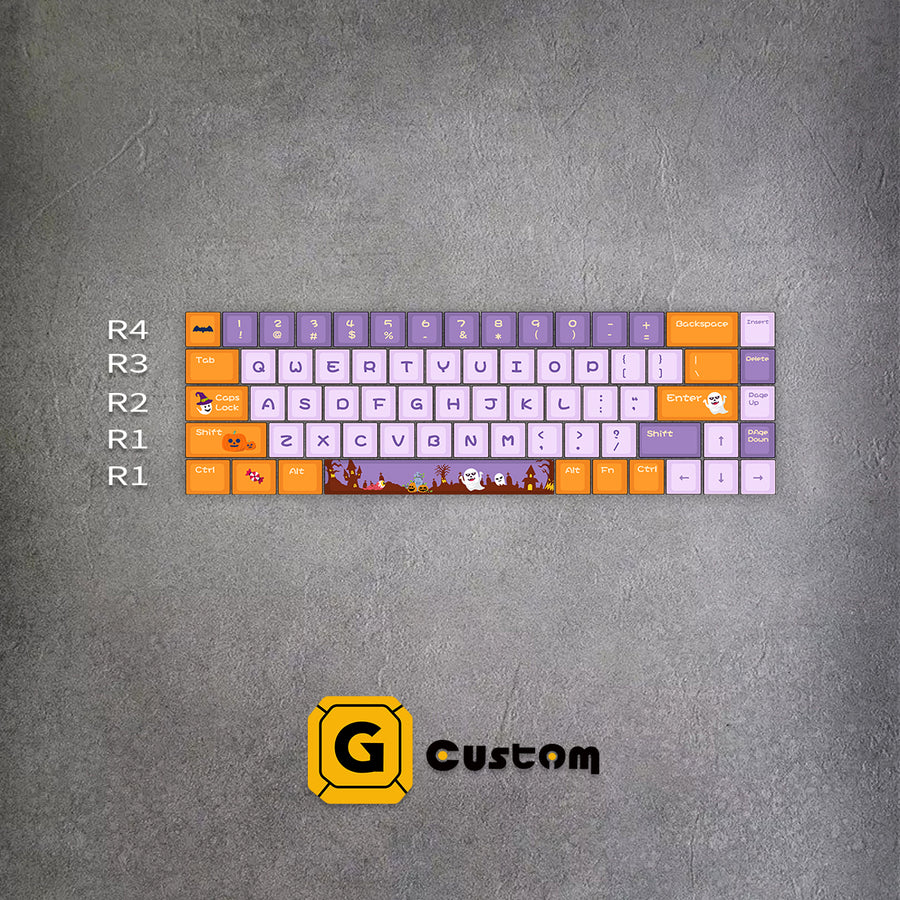 65 Ghost Amusement Park PBT Keycaps ( ANSI 68 keys) GimsunCustom