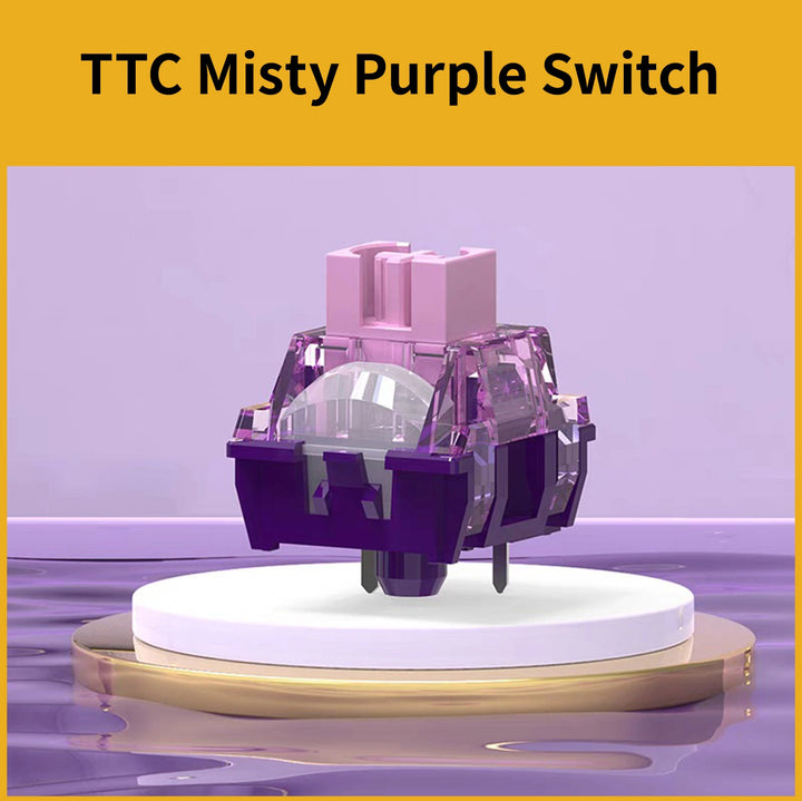 TTC Mushan Purple Linear Switch · silent smooth · 40gf · transparent PC housing