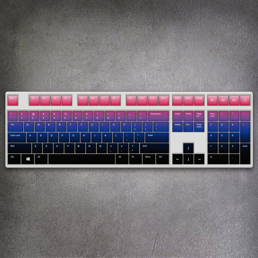 Purple Gradient keyboard keycap detail – dye-sub, MOA profile