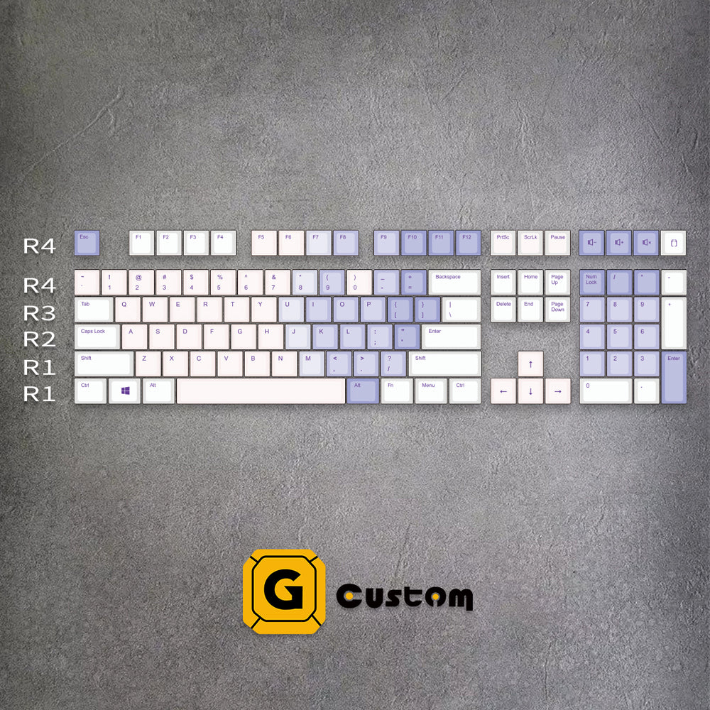 Violet Dream keyboard keycap detail – dye-sub, MOA profile