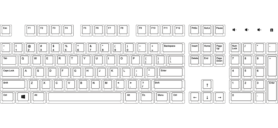 100% Keyboard PBT Keycap Set (104KEY ANSI )