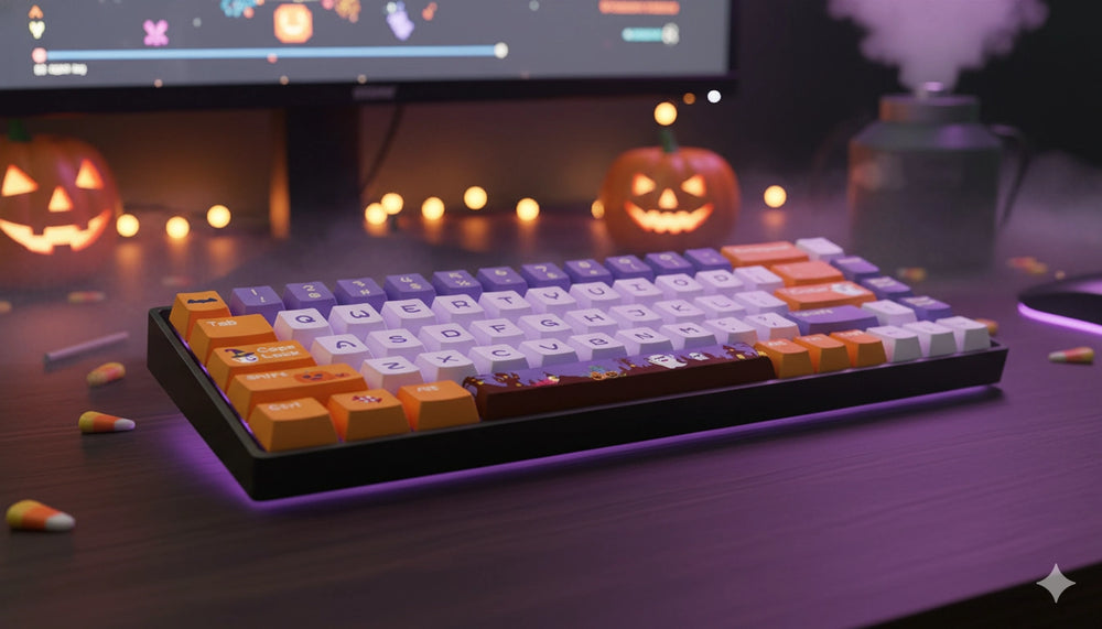Ghost Amusement Park keycap close-up – dye-sub legends, MOA profile