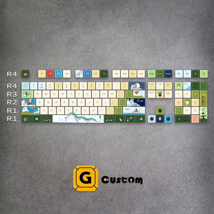 100% Ghibli Style PBT Keycaps ( ANSI )