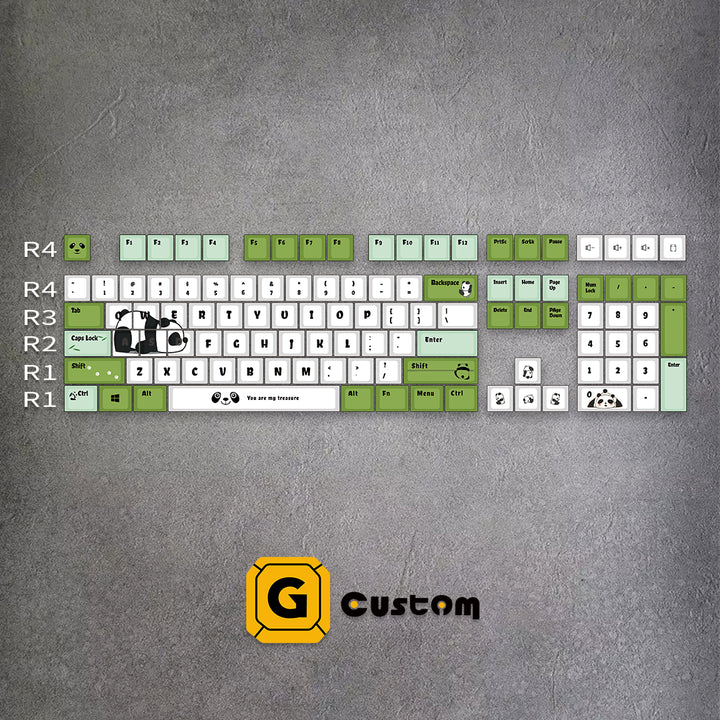100% Panda PBT Keycaps ( ANSI )