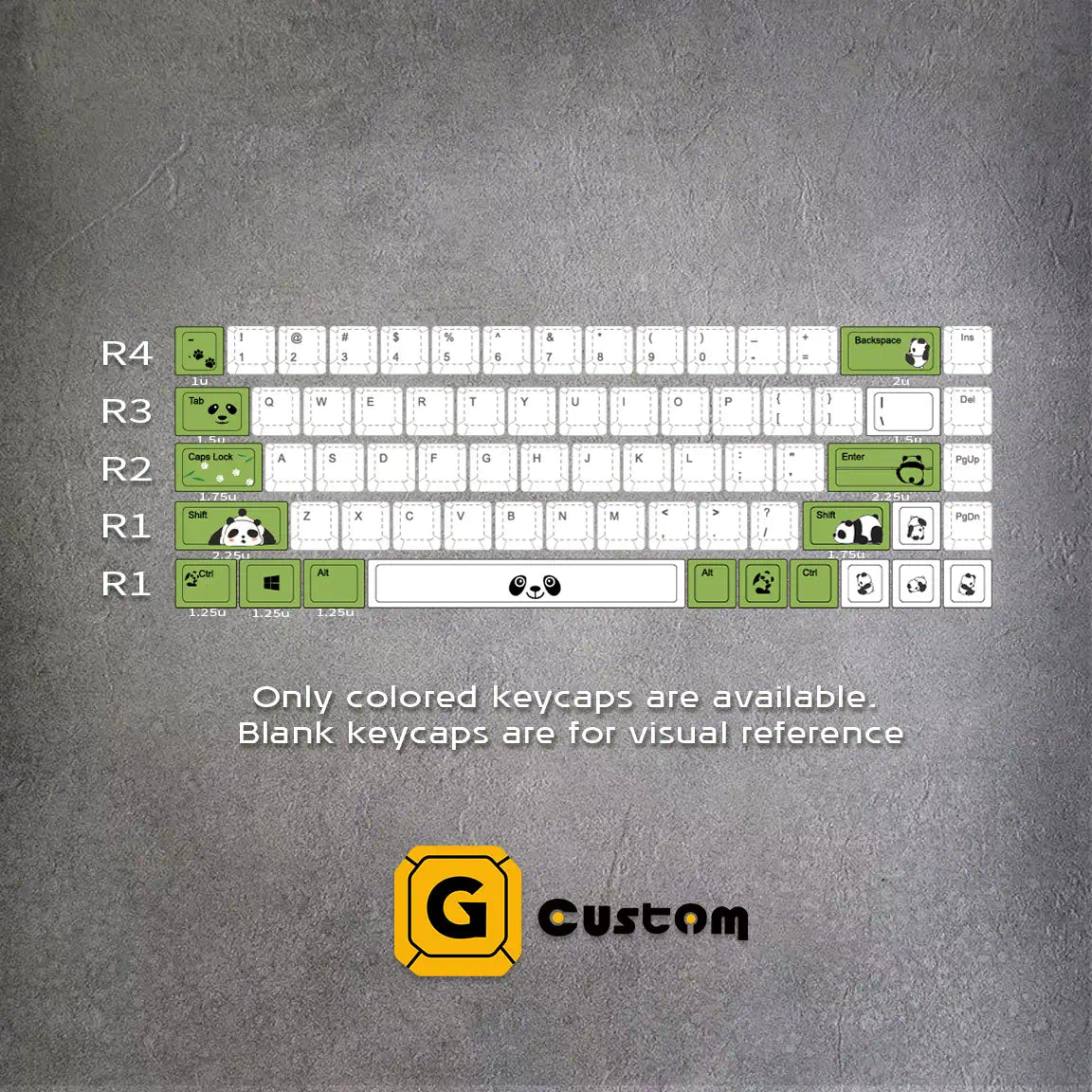 Panda style function keycaps (19 keys) | GimsunCustom keyboard Keycaps ...