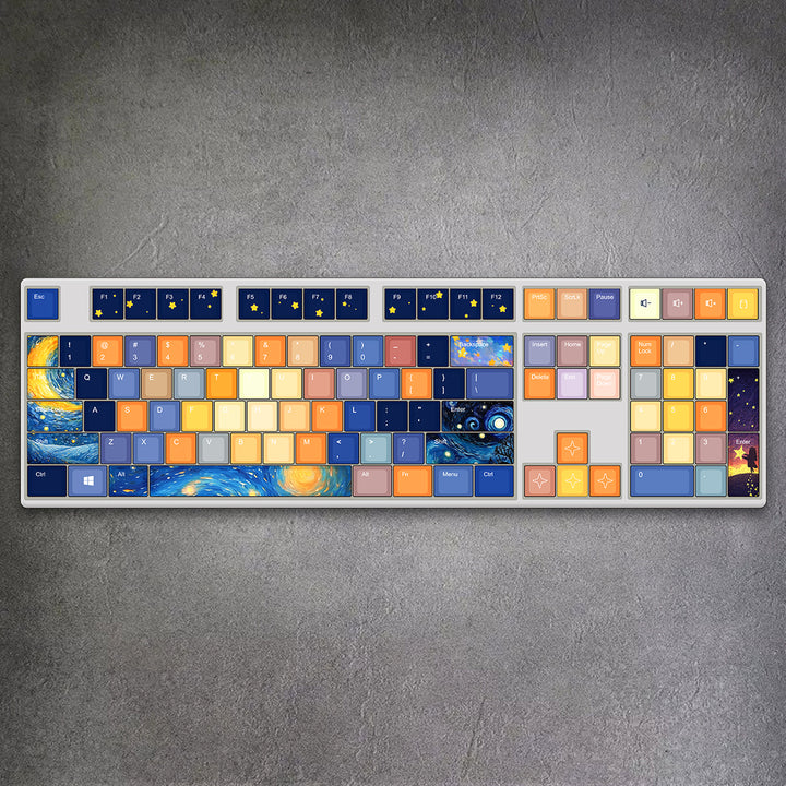 Starry Night Computer Keyboard 100% Van Gogh's Starry Night Mechanical Keyboard ( ANSI ...