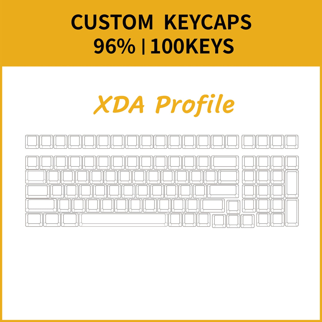 96% Custom Keycaps Set ( ANSI | XDA profile | 100KEYS )