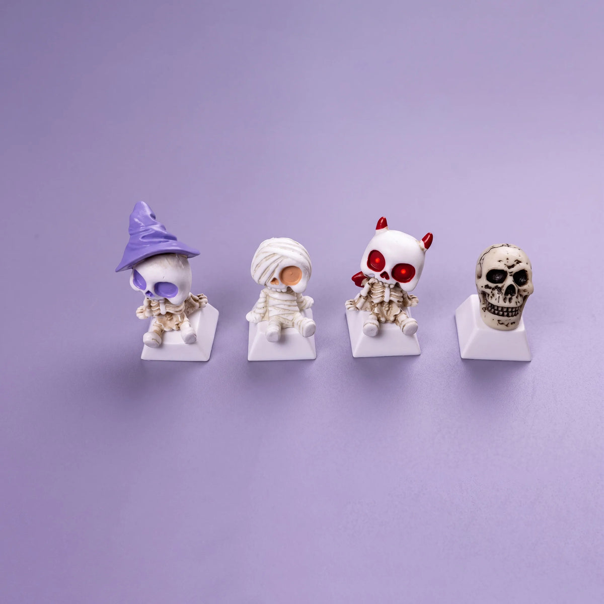 Halloween Skeleton Artisan Keycap – Witch, Mummy, Devil & Skull for Cherry MX