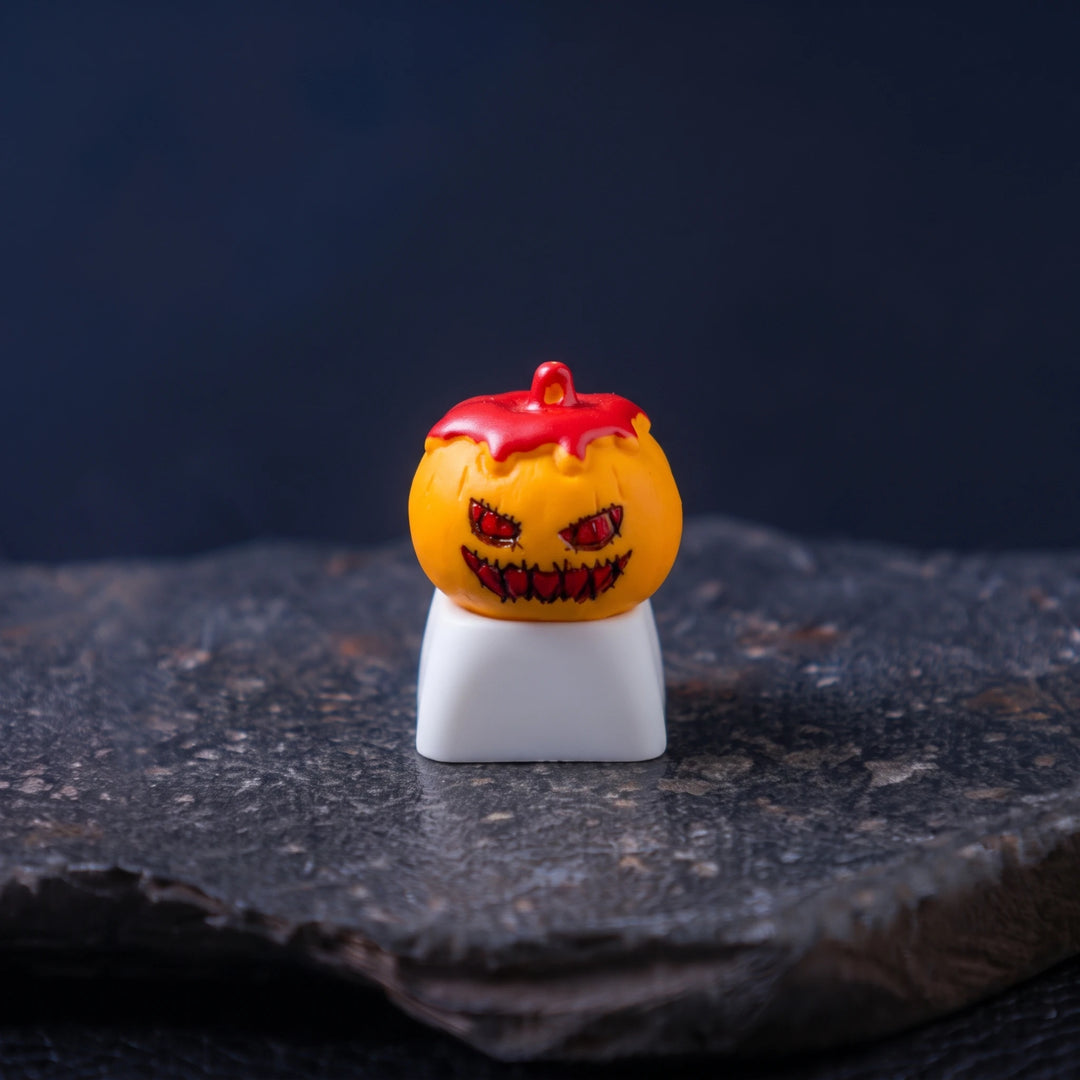 Halloween Pumpkin Artisan Keycap – Resin Skeleton, Bunny & Jack-o'-Lantern