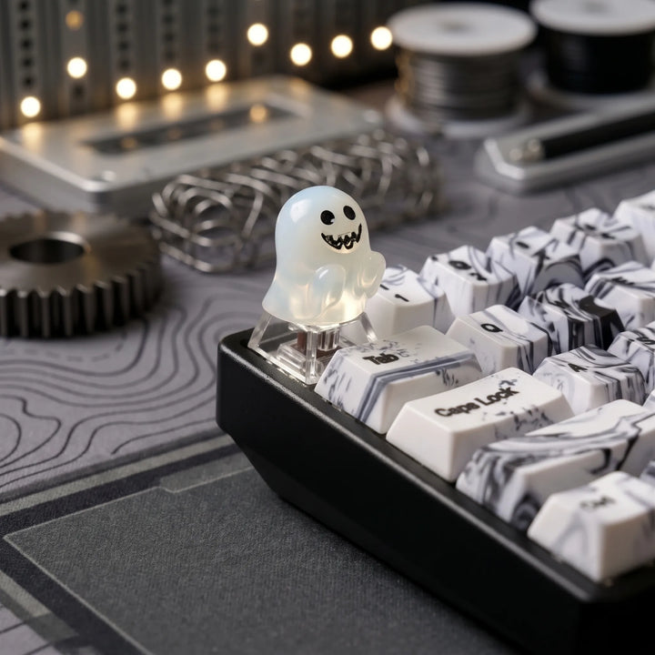 Cute Halloween Ghost & Skeleton Resin Keycap Set – Cherry MX Compatible
