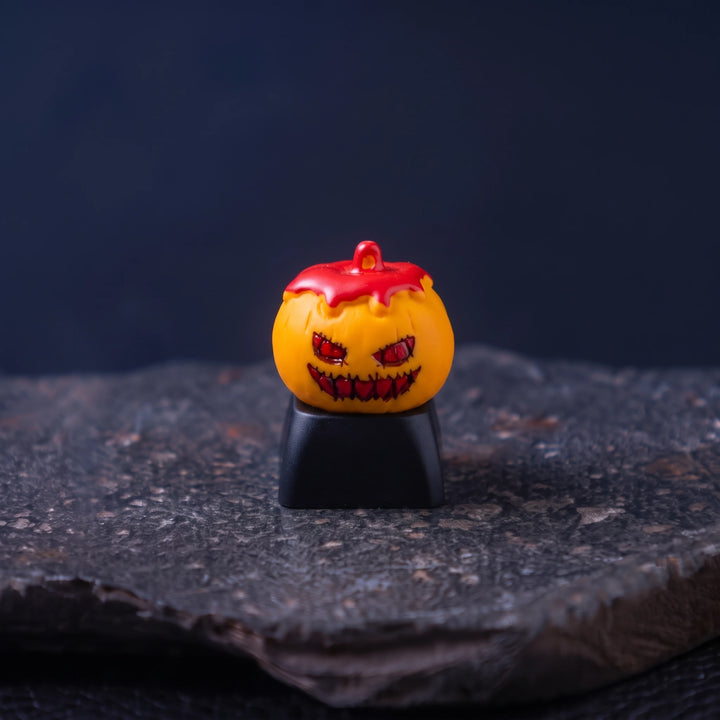 Halloween Pumpkin Artisan Keycap – Resin Skeleton, Bunny & Jack-o'-Lantern