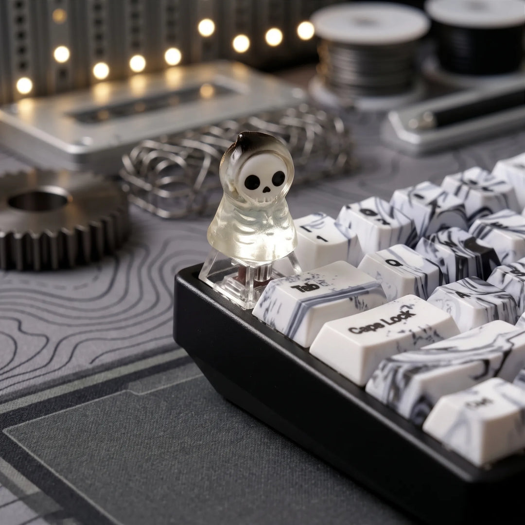 Cute Halloween Ghost & Skeleton Resin Keycap Set – Cherry MX Compatible